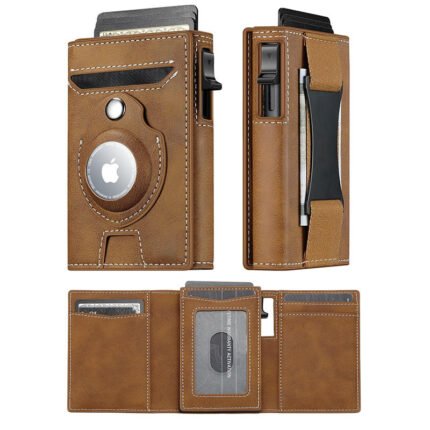 PU Leather Smart Airtag Wallet for Men